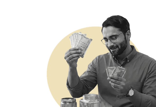 Person growing savings through P2P lending