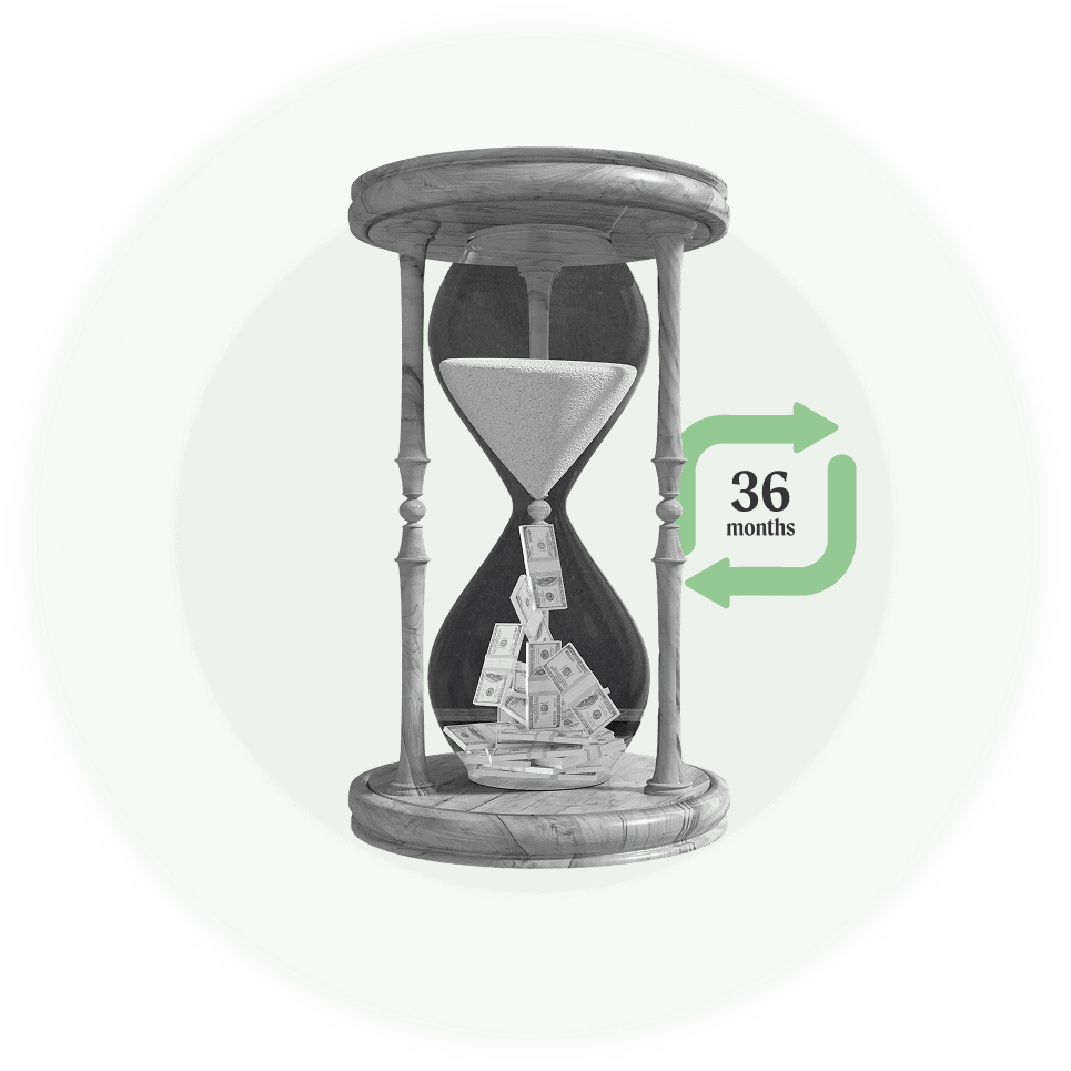 Hourglass loan tenure risk illustration